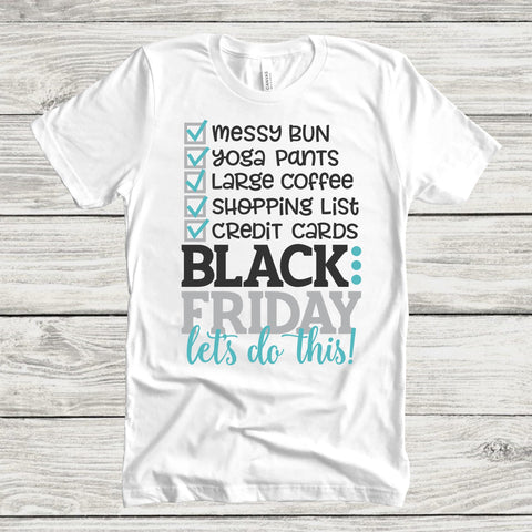 Black Friday Messy Bun Checkboxes OKI Heat Transfer