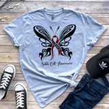 Sickle Cell Awareness Butterfly 10x9.5, Hope 10x6.5 OKI Heat transfers (2 designs in 1)