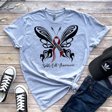 Sickle Cell Awareness Butterfly 10x9.5, Hope 10x6.5 OKI Heat transfers (2 designs in 1)